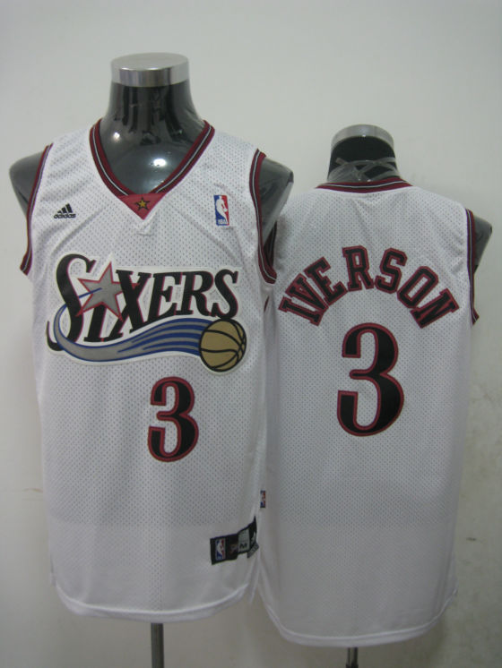  Philadelphia 76ERS 3 Allen Iverson Swingman White Jersey